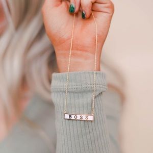 🆕🩷LUCKY CHARM: PINK “BOSS” (White Gold Dipped) Necklace